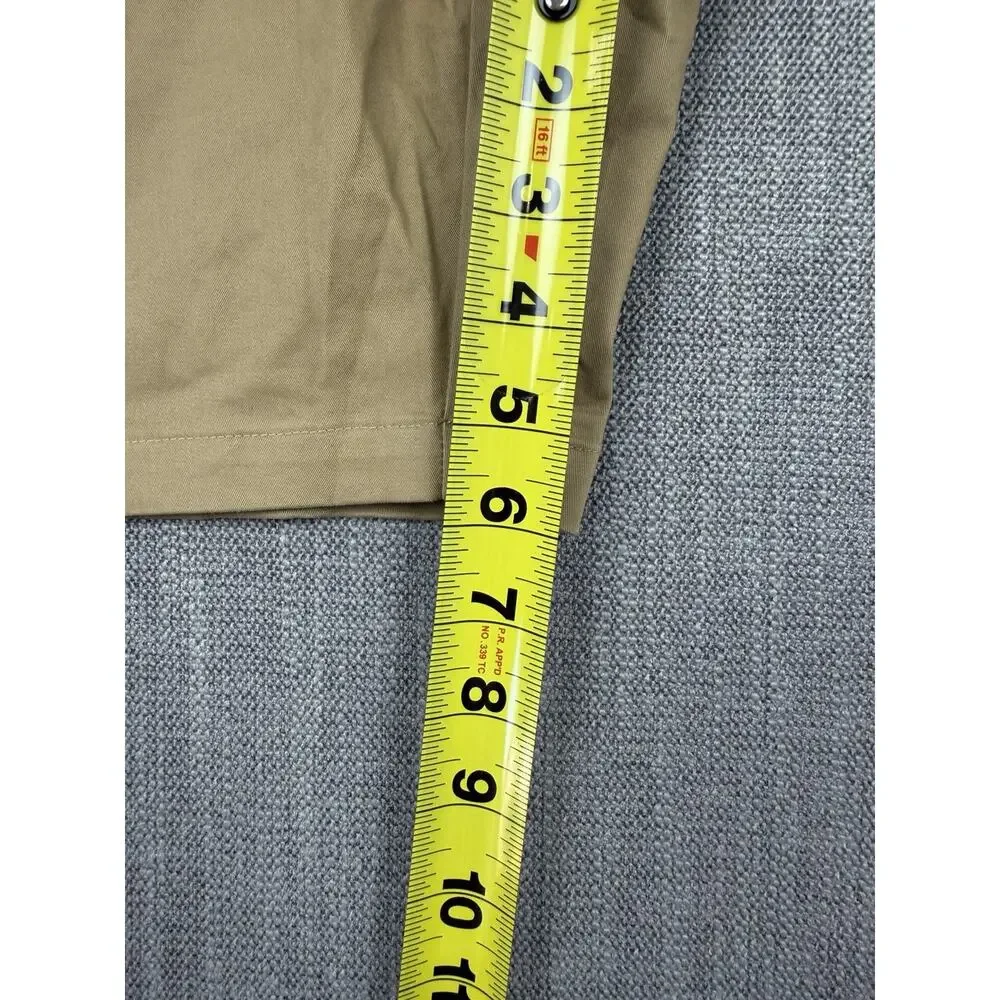 For The Fit Men’s Khaki Chino Shorts 38 Stretch Flat Front Casual 38SH